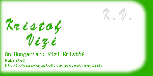 kristof vizi business card